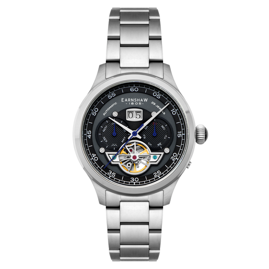 Thomas Earnshaw Men's 43mm Baron Grand Open Heart Automatic Bracelet Watch