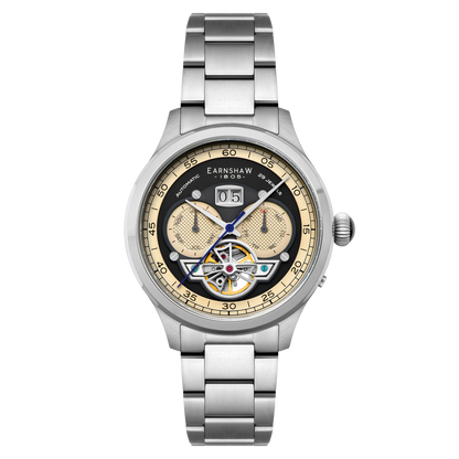 Thomas Earnshaw Men's 43mm Baron Grand Open Heart Automatic Bracelet Watch