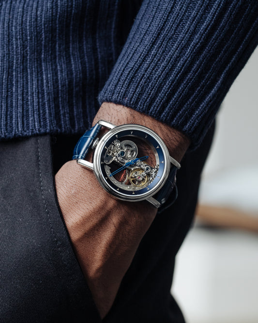 Thomas Earnshaw Men's 43mm Fowler Bridge Automatic Leather Strap Watch