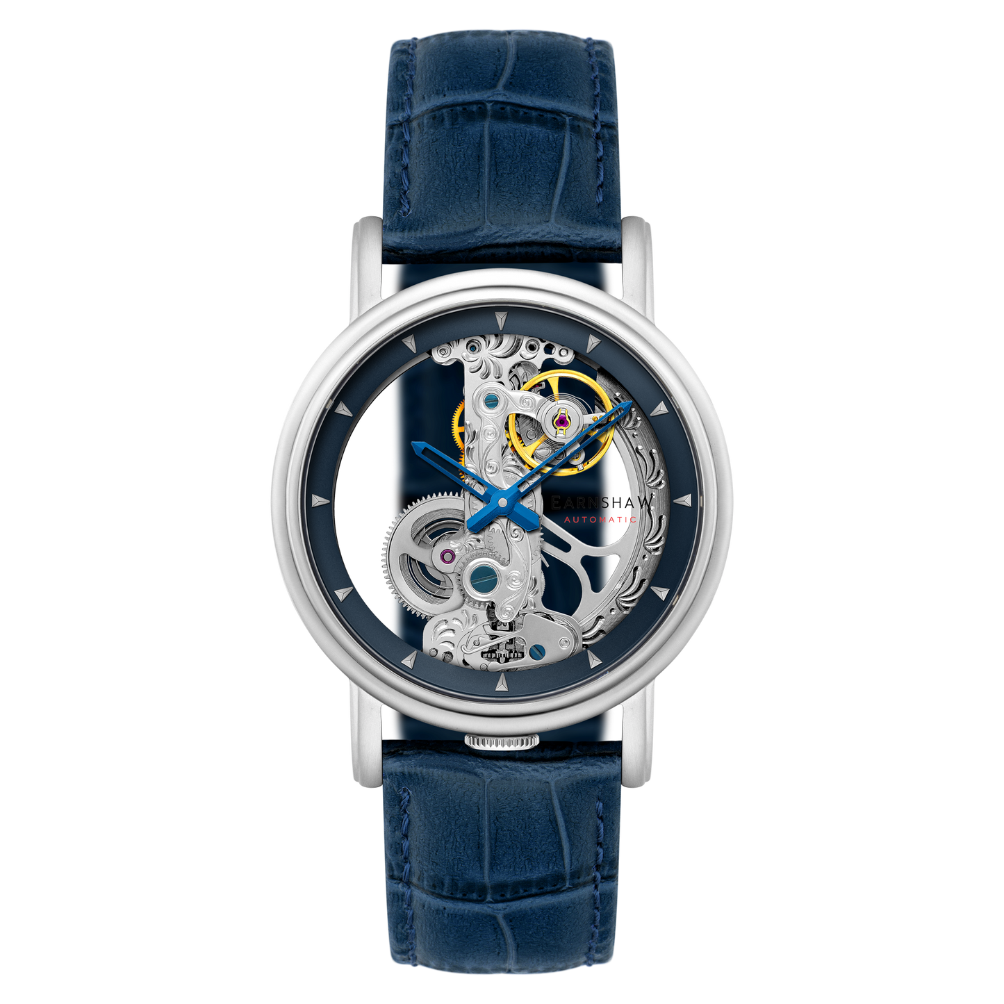 Thomas Earnshaw Men's 43mm Fowler Bridge Automatic Leather Strap Watch