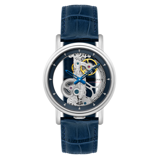 Thomas Earnshaw Men's 43mm Fowler Bridge Automatic Leather Strap Watch