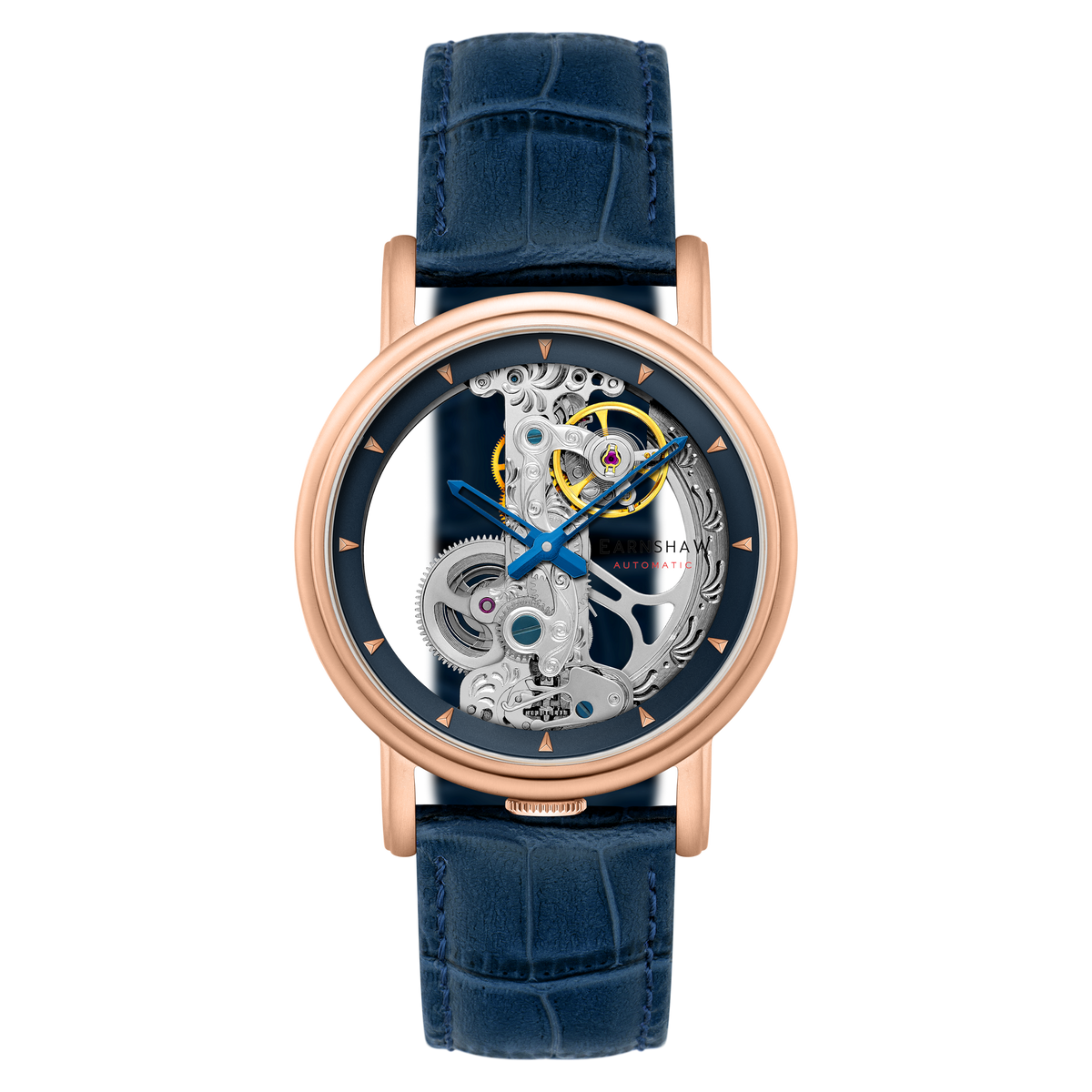 Thomas Earnshaw Men's 43mm Fowler Bridge Automatic Leather Strap Watch