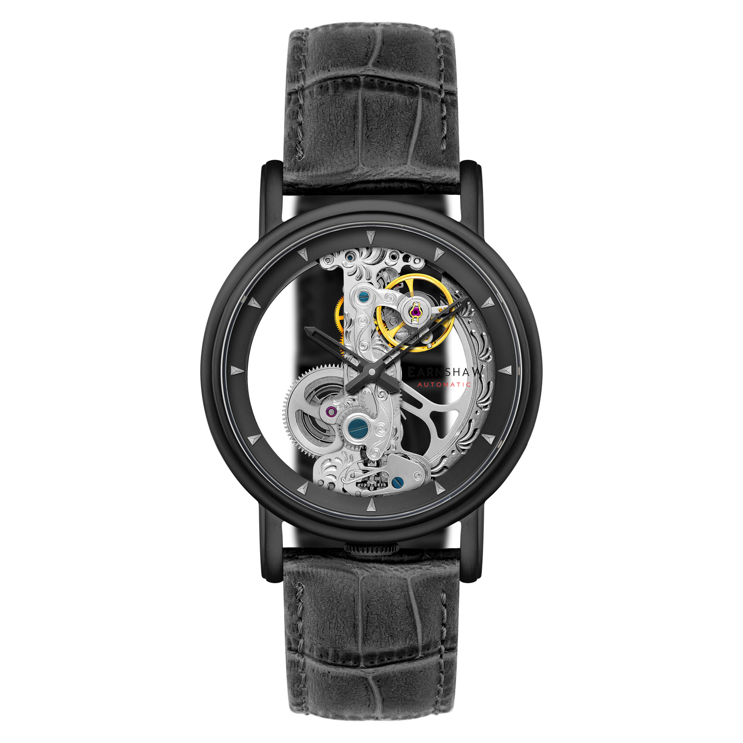 Thomas Earnshaw Men's 43mm Fowler Bridge Automatic Leather Strap Watch