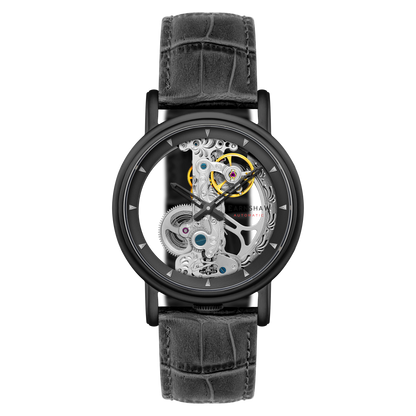 Thomas Earnshaw Men's 43mm Fowler Bridge Automatic Leather Strap Watch