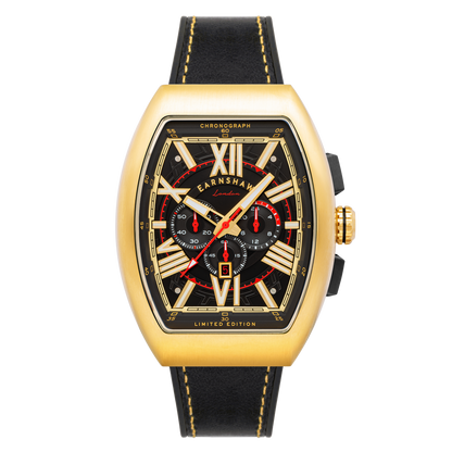 Thomas Earnshaw Men's 45mm Supremacy Quartz Chronograph Leather Strap Watch