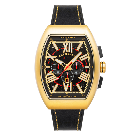 Thomas Earnshaw Men's 45mm Supremacy Quartz Chronograph Leather Strap Watch