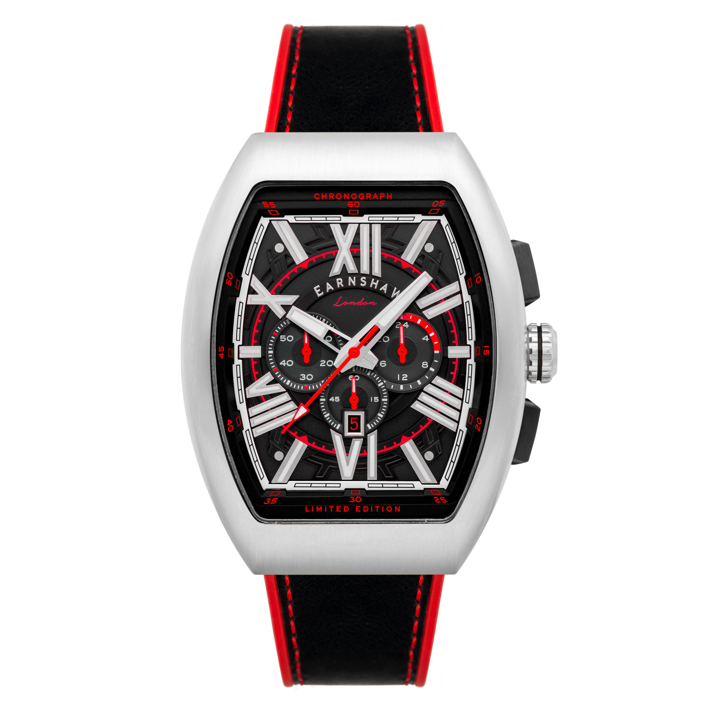 Thomas Earnshaw Men's 45mm Supremacy Quartz Chronograph Leather Strap Watch