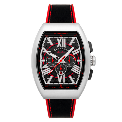 Thomas Earnshaw Men's 45mm Supremacy Quartz Chronograph Leather Strap Watch