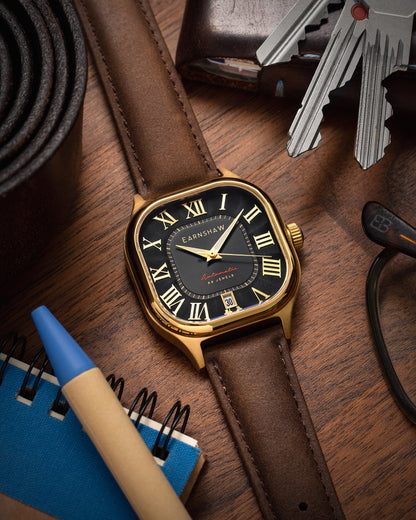 Thomas Earnshaw Men's 39mm Coussin Automatic Square Bracelet Watch