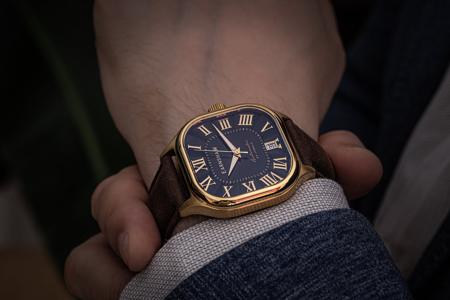 Thomas Earnshaw Men's 39mm Coussin Automatic Square Bracelet Watch