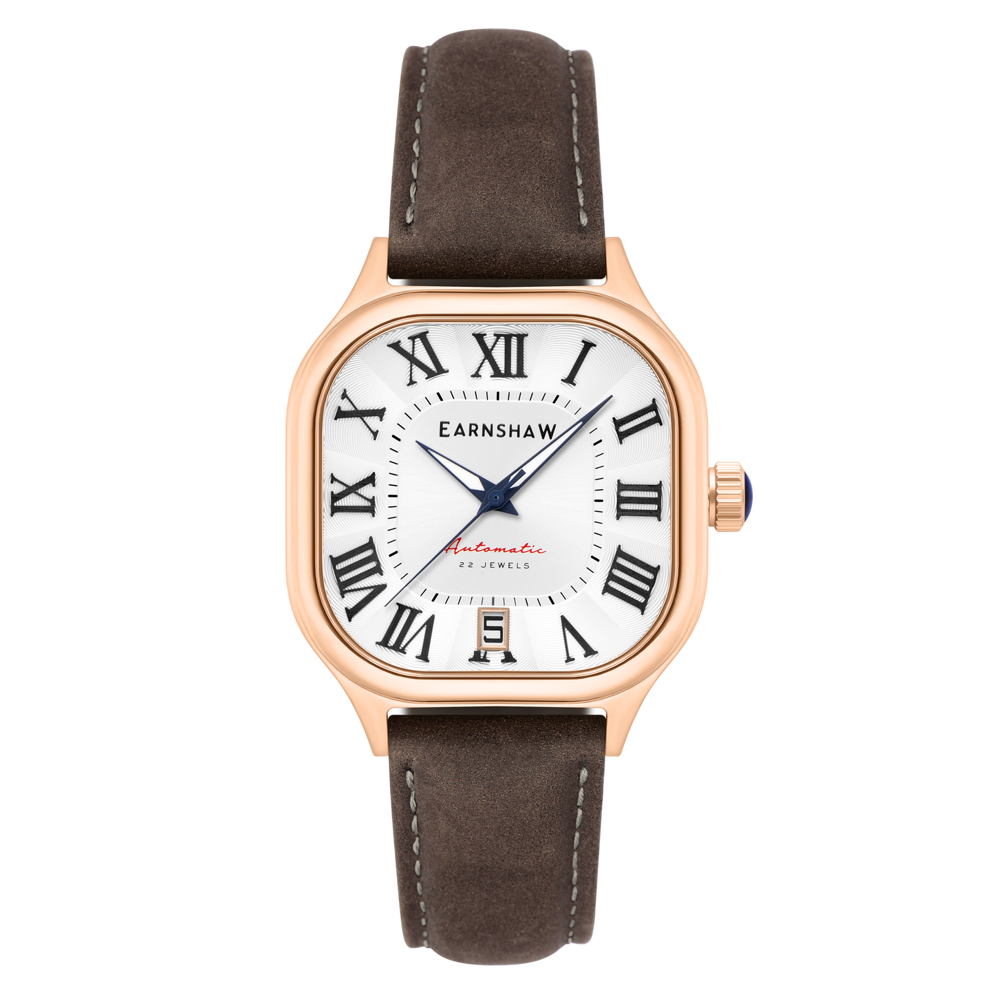 Thomas Earnshaw Men's 39mm Coussin Automatic Square Leather Strap Watch