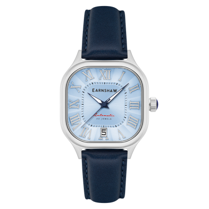 Thomas Earnshaw Men's 39mm Coussin Automatic Square Leather Strap Watch