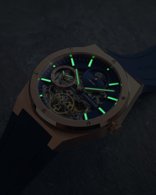 Thomas Earnshaw Men's 42mm Drake Dual Time Automatic Open Heart Bracelet Watch