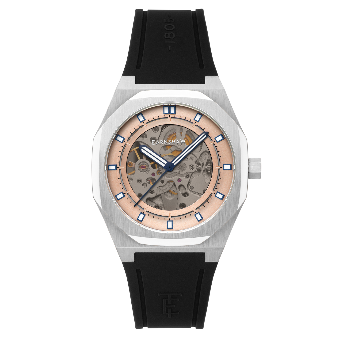 Thomas Earnshaw Men's 42mm Drake Automatic Skeletonize Dial Silicone Strap Watch