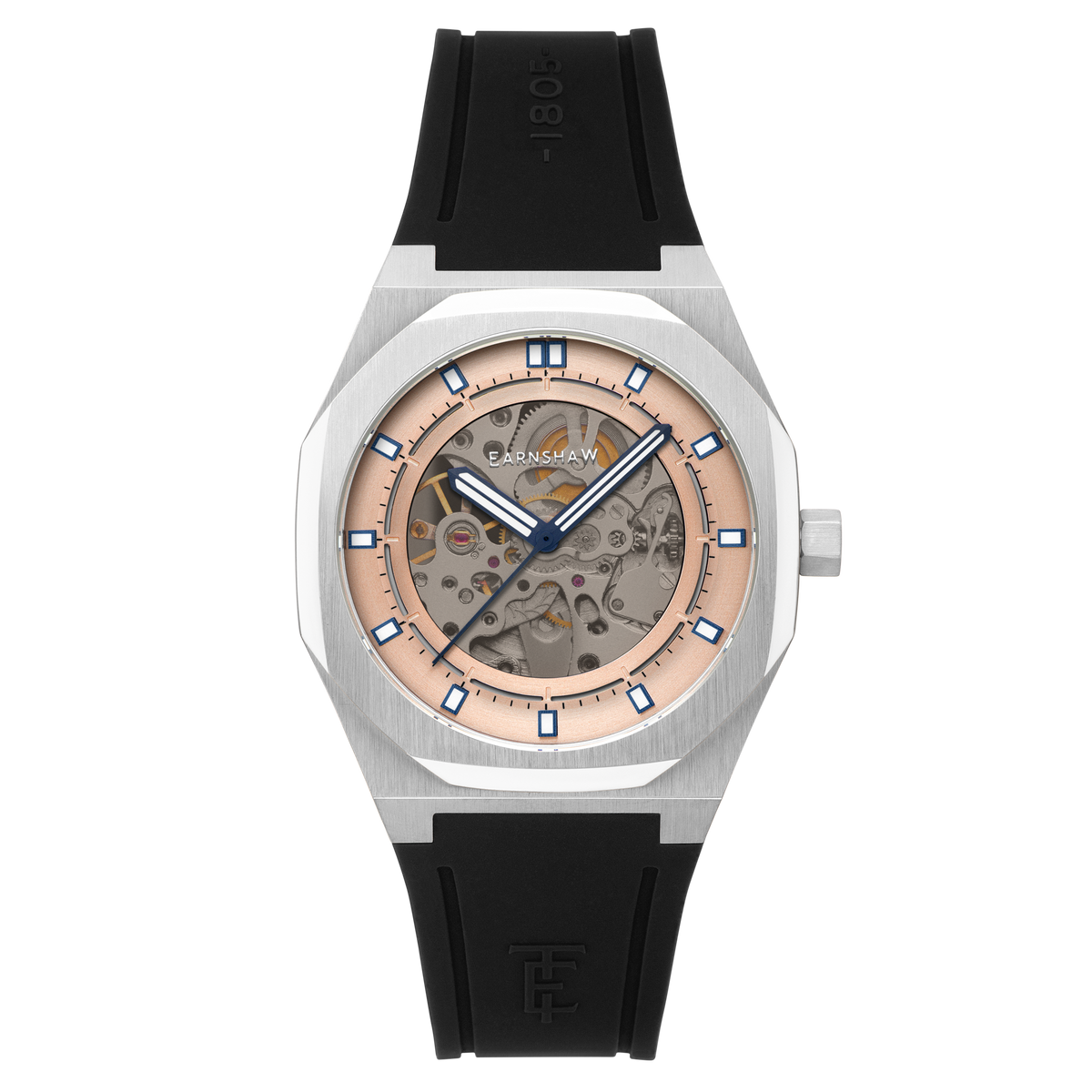 Thomas Earnshaw Men's 42mm Drake Automatic Skeletonize Dial Silicone Strap Watch