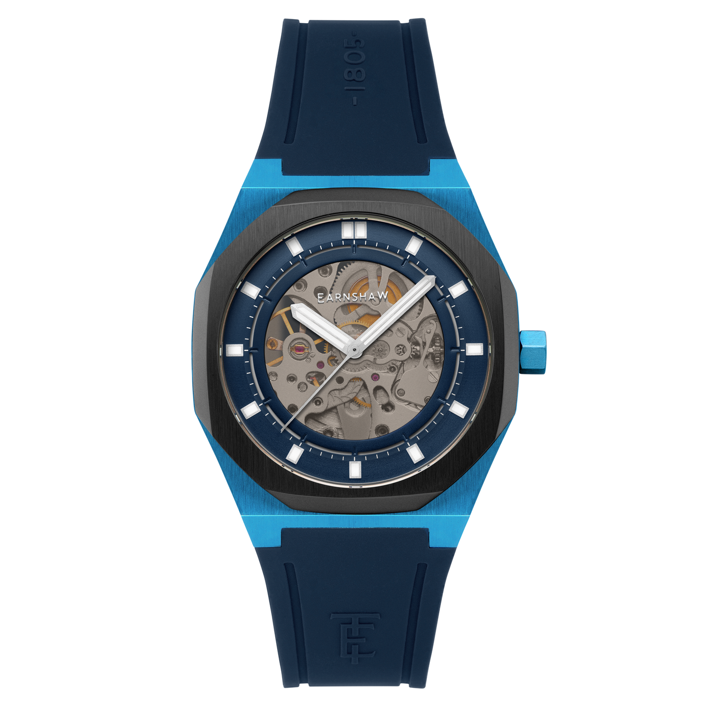 Thomas Earnshaw Men's 42mm Drake Automatic Skeletonize Dial Silicone Strap Watch