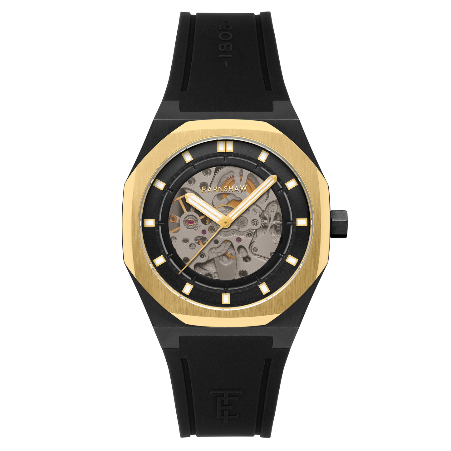 Thomas Earnshaw Men's 42mm Drake Automatic Skeletonize Dial Silicone Strap Watch