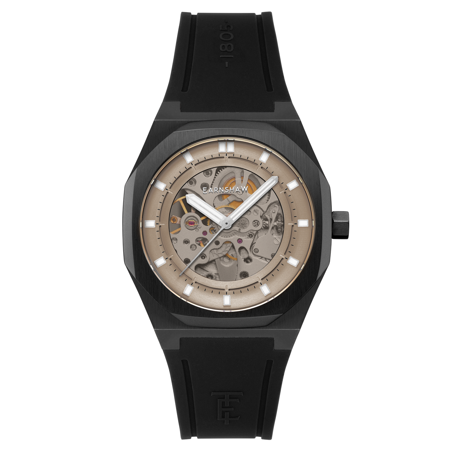 Thomas Earnshaw Men's 42mm Drake Automatic Skeletonize Dial Silicone Strap Watch