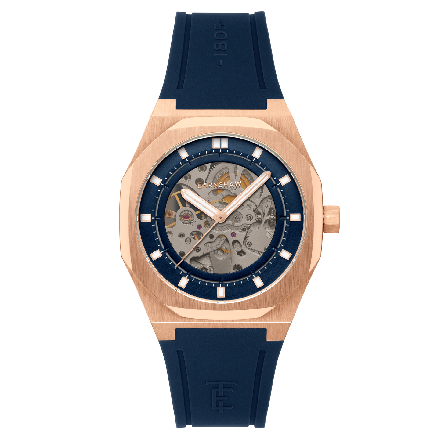 Thomas Earnshaw Men's 42mm Drake Automatic Skeletonize Dial Silicone Strap Watch