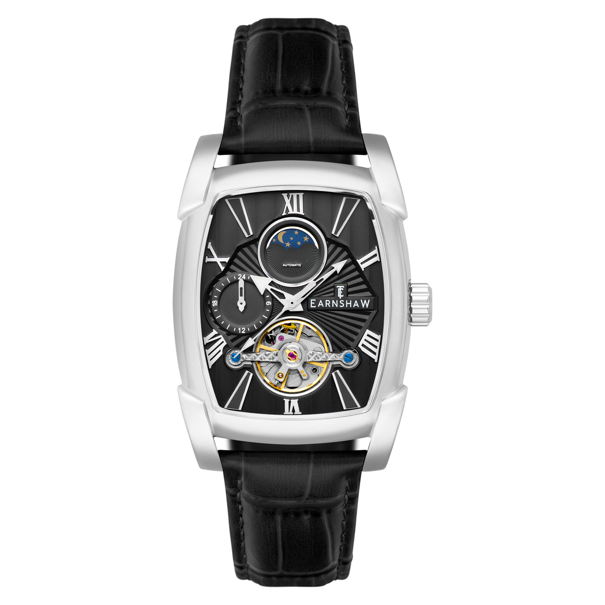Thomas Earnshaw Men's 37mm Kensington Automatic Rectangle Strap Watch