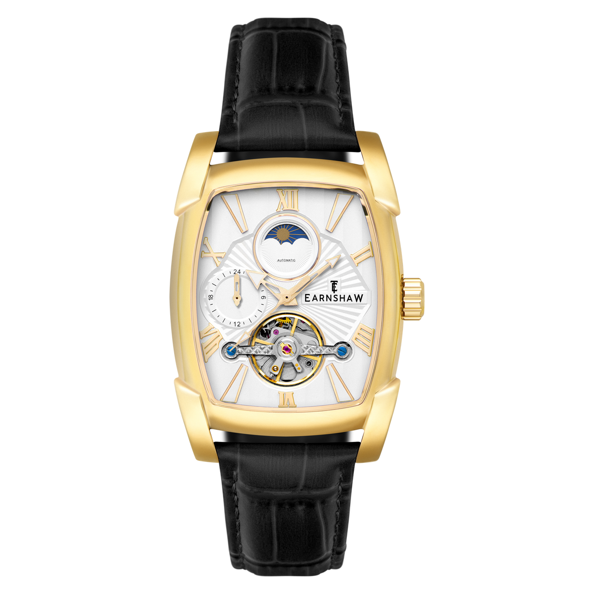 Thomas Earnshaw Men's 37mm Kensington Automatic Rectangle Strap Watch