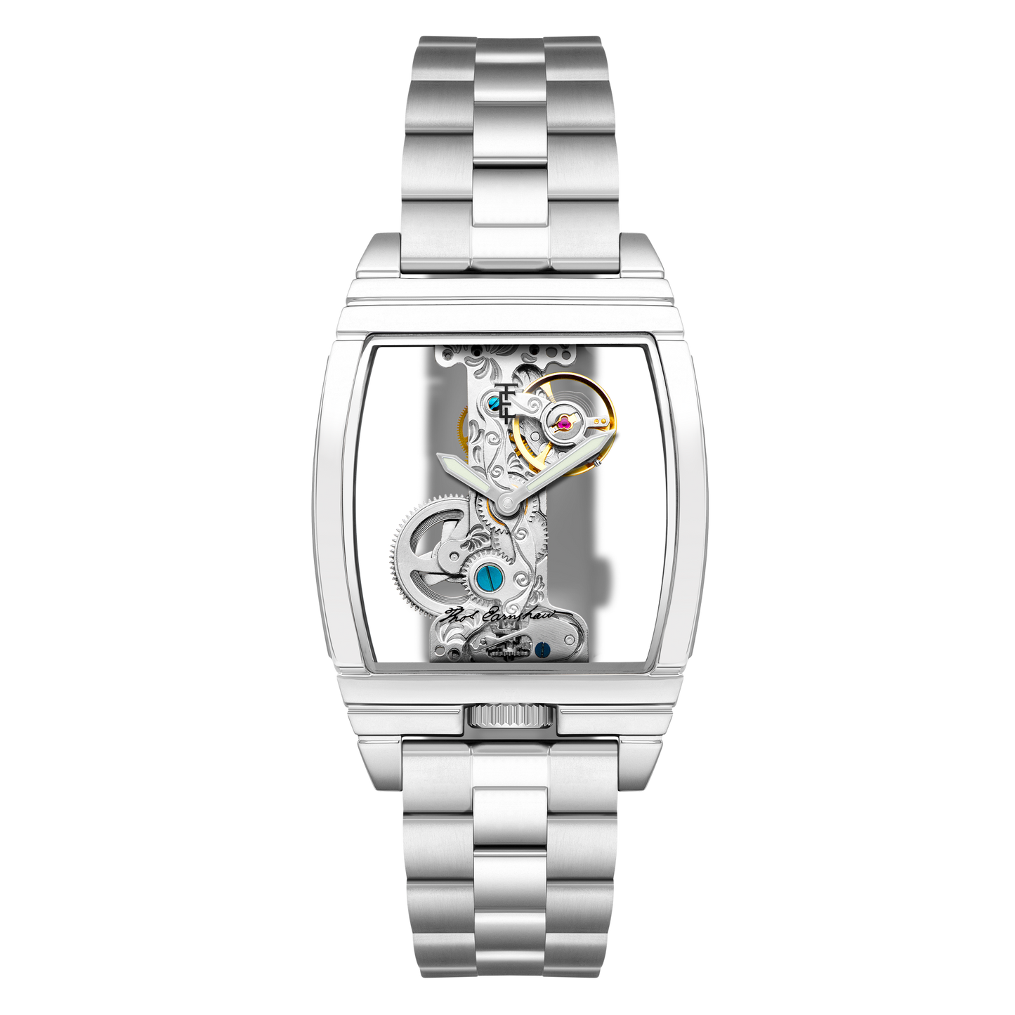 Thomas Earnshaw Men's 36mm Wolver Bridge Mechanical Barrel Case Bracelet Watch