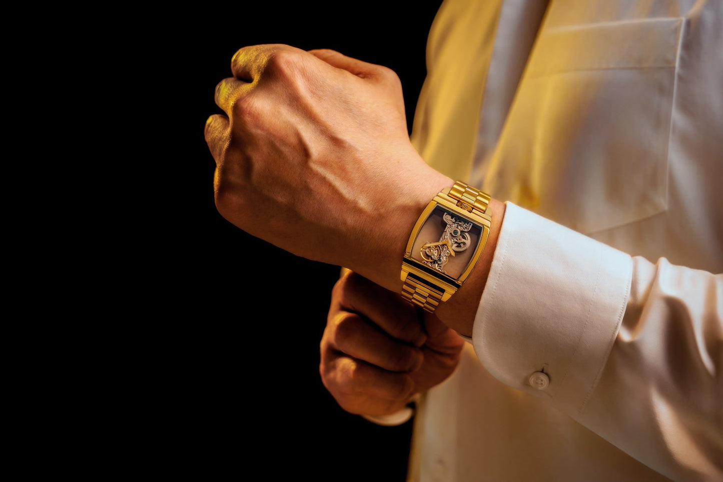 Thomas Earnshaw Men's 36mm Wolver Bridge Mechanical Barrel Case Bracelet Watch