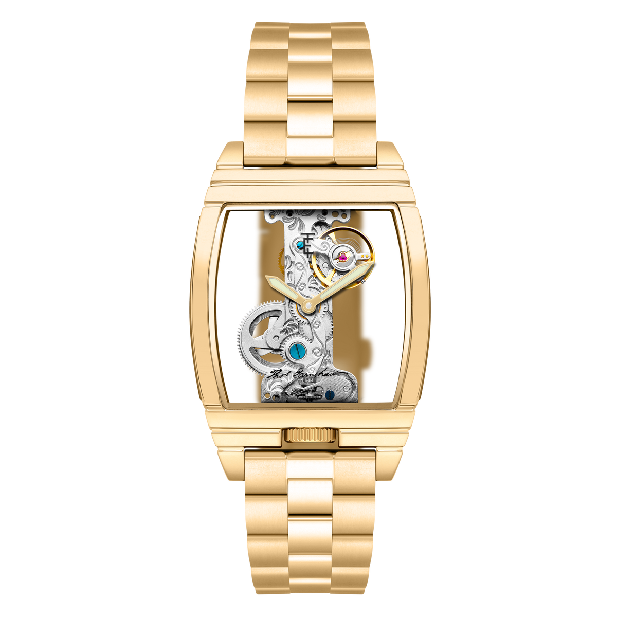 Thomas Earnshaw Men's 36mm Wolver Bridge Mechanical Barrel Case Bracelet Watch