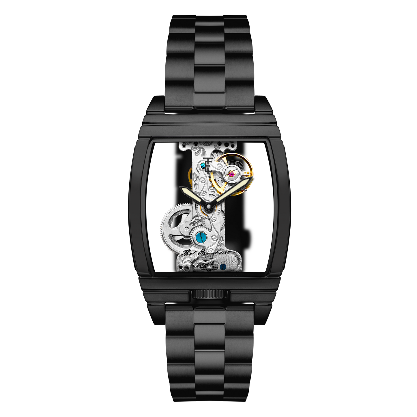 Thomas Earnshaw Men's 36mm Wolver Bridge Mechanical Barrel Case Bracelet Watch