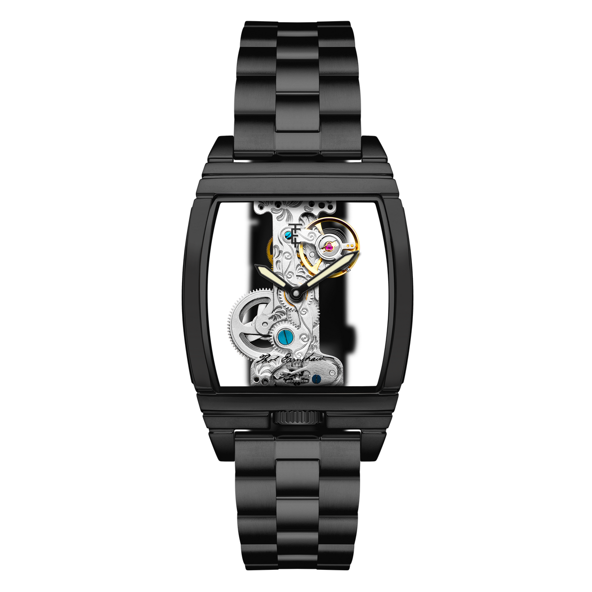 Thomas Earnshaw Men's 36mm Wolver Bridge Mechanical Barrel Case Bracelet Watch