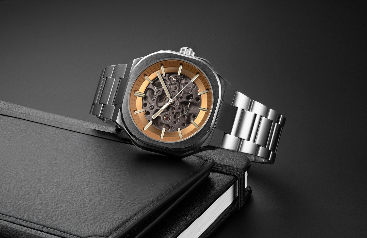 Thomas Earnshaw Men's 42mm Exeter Automatic Skeletonized Dial Square Case Bracelet Watch