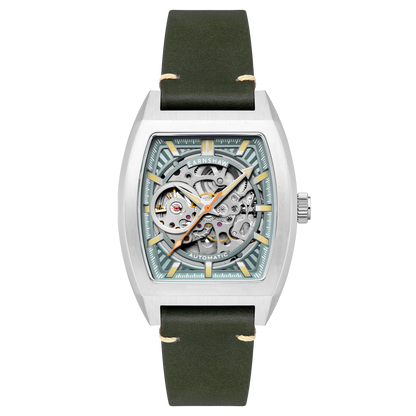 Thomas Earnshaw Men's 40mm Wellington Automatic Skeletonized Tonneau Strap Watch
