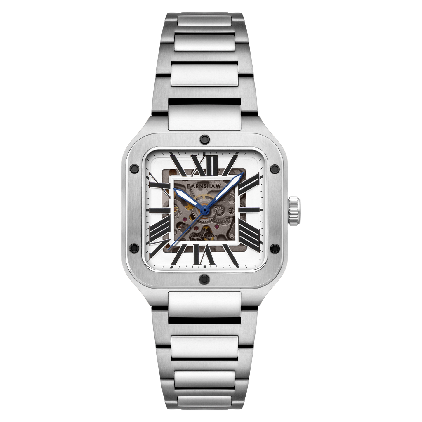 Thomas Earnshaw Men's 36mm Lennox Automatic Skeletonized Square Bracelet Watch