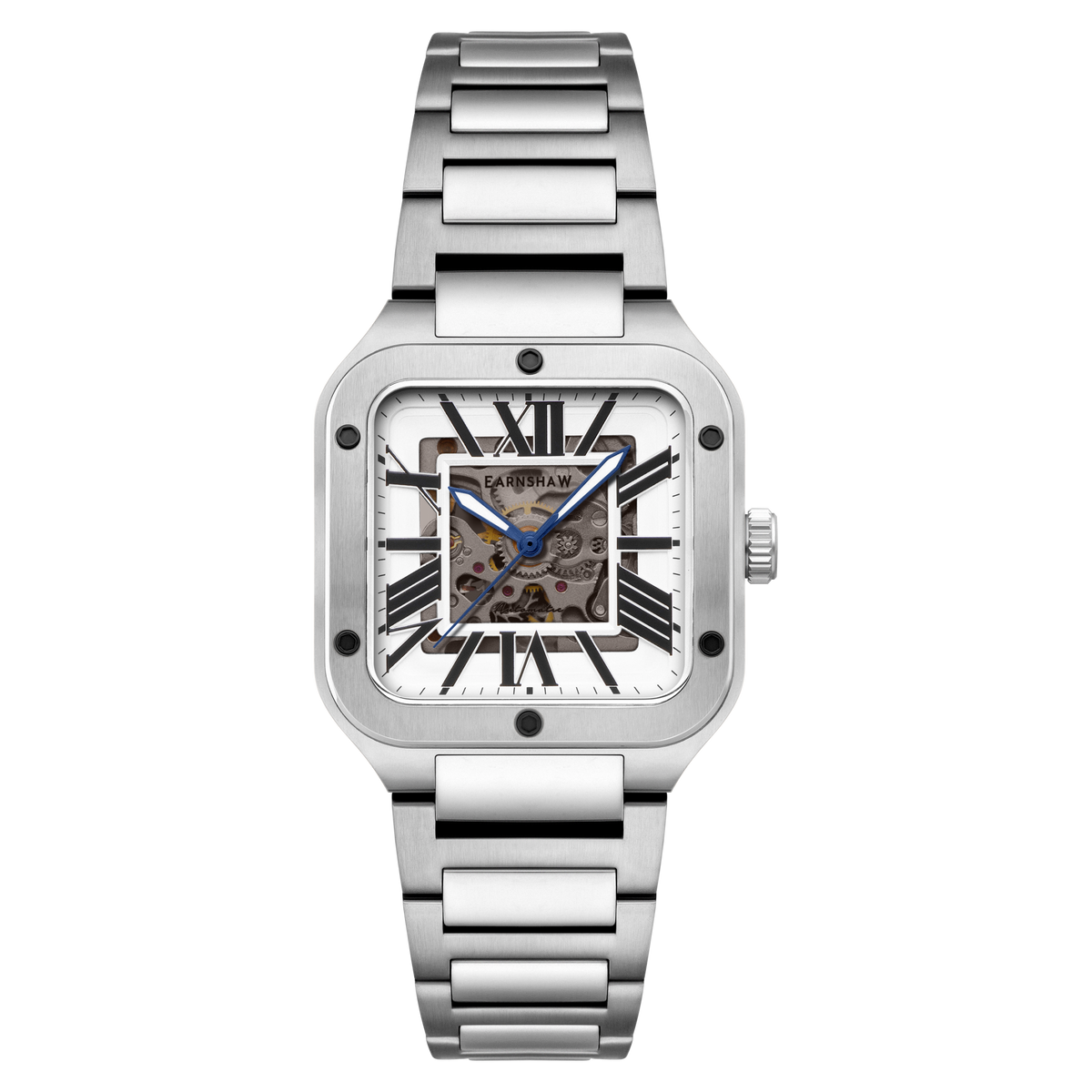 Thomas Earnshaw Men's 36mm Lennox Automatic Skeletonized Square Bracelet Watch