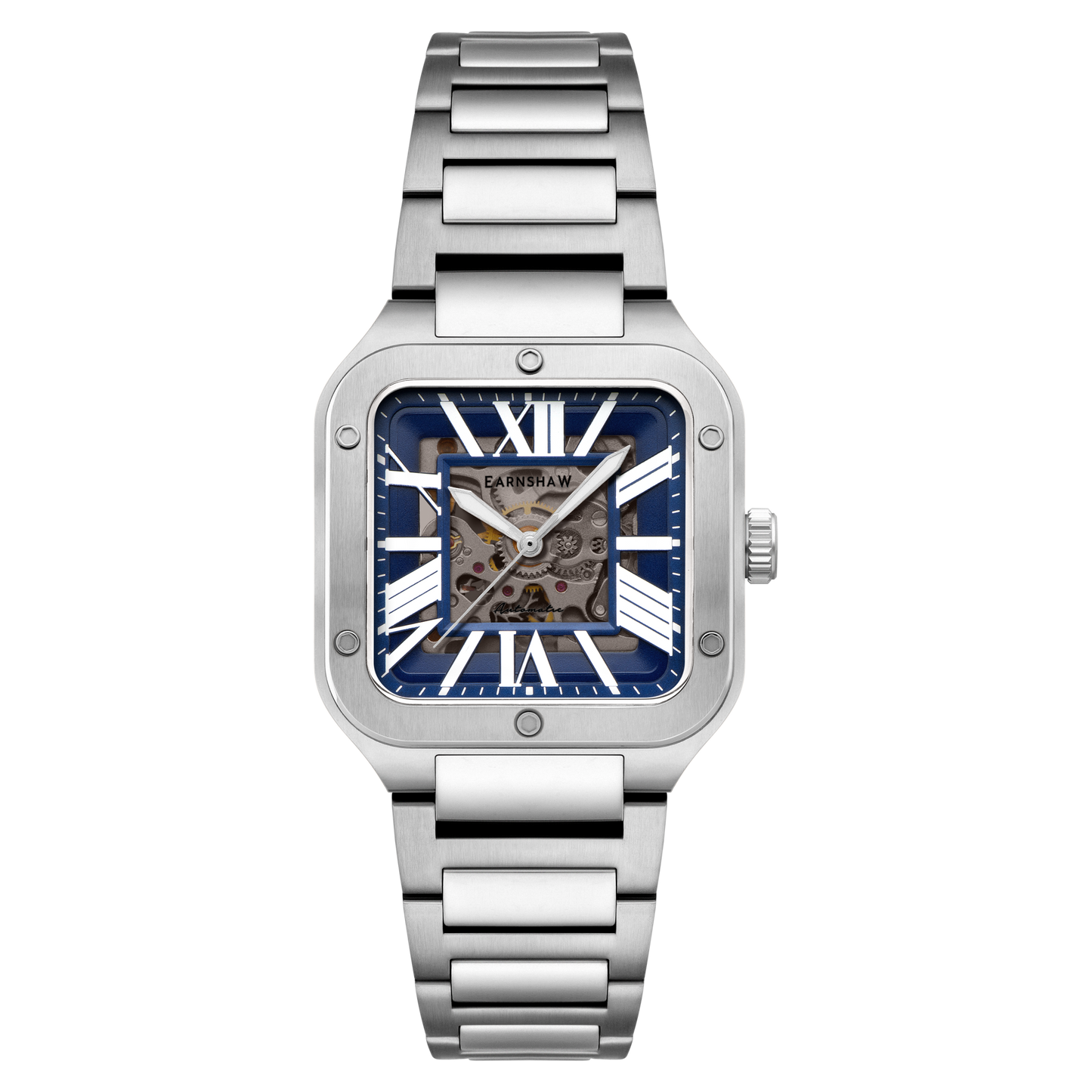 Thomas Earnshaw Men's 36mm Lennox Automatic Skeletonized Square Bracelet Watch