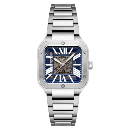 Thomas Earnshaw Men's 36mm Lennox Automatic Skeletonized Square Bracelet Watch