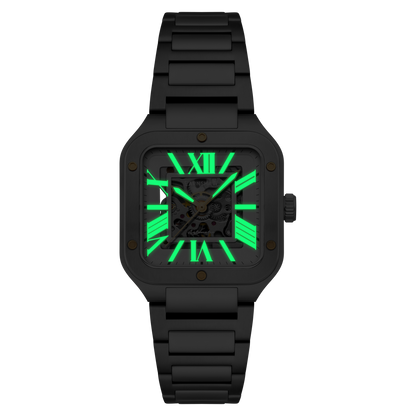 Thomas Earnshaw Men's 36mm Lennox Automatic Skeletonized Square Bracelet Watch