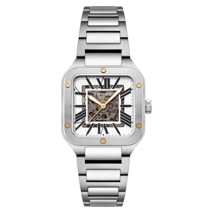 Thomas Earnshaw Men's 36mm Lennox Automatic Skeletonized Square Bracelet Watch