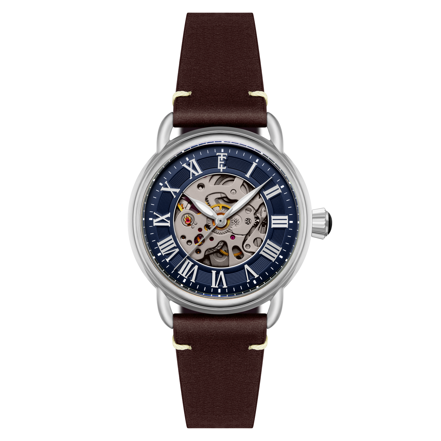 Thomas Earnshaw Men's 40mm Investigator 40 Automatic Skeletonized Dial Leather Strap Watch