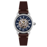 Thomas Earnshaw Men's 40mm Investigator 40 Automatic Skeletonized Dial Leather Strap Watch