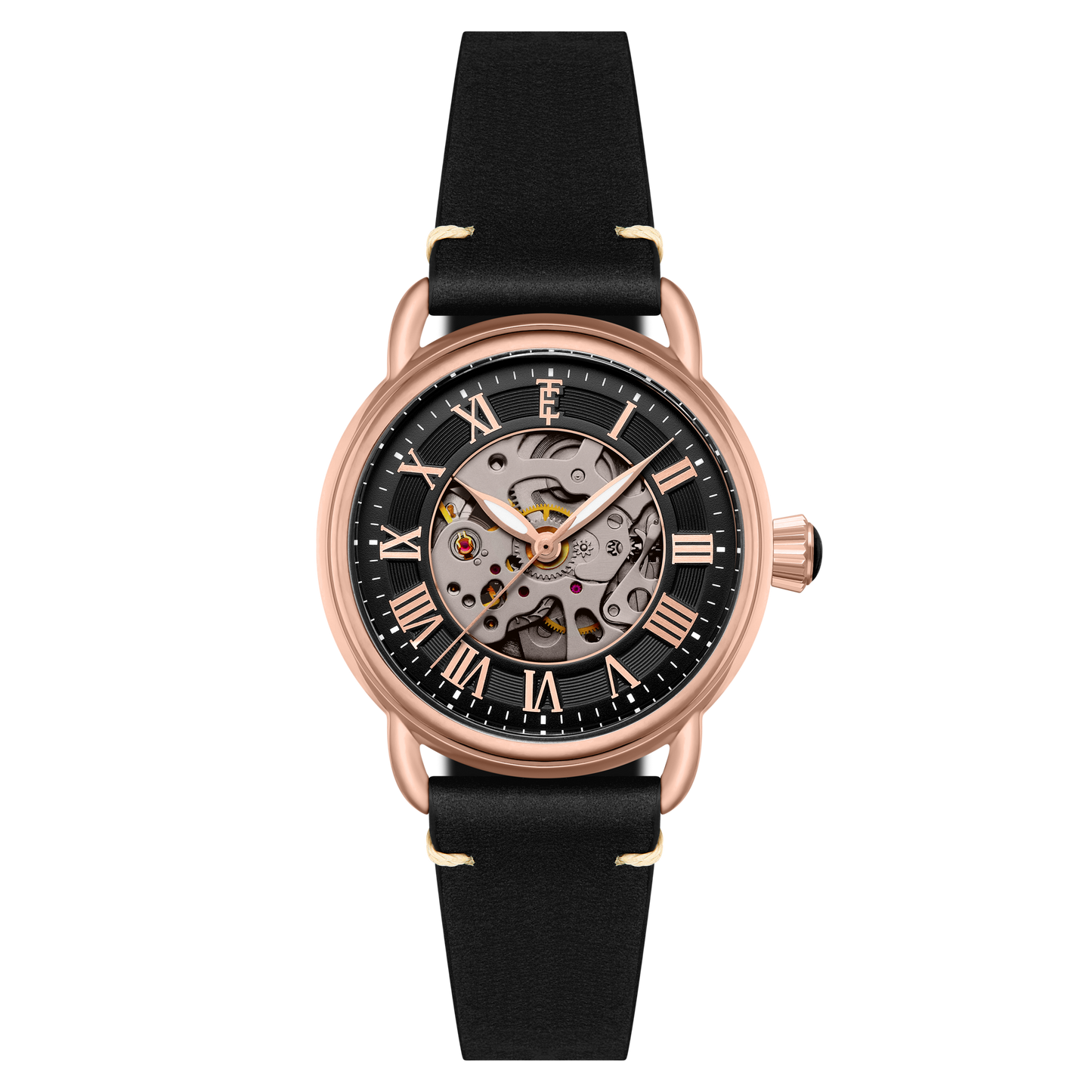 Thomas Earnshaw Men's 40mm Investigator 40 Automatic Skeletonized Dial Leather Strap Watch