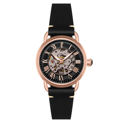 Thomas Earnshaw Men's 40mm Investigator 40 Automatic Skeletonized Dial Leather Strap Watch