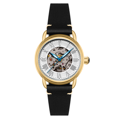 Thomas Earnshaw Men's 40mm Investigator 40 Automatic Skeletonized Dial Leather Strap Watch