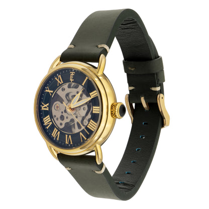 Thomas Earnshaw Men's 40mm Investigator 40 Automatic Skeletonized Dial Leather Strap Watch