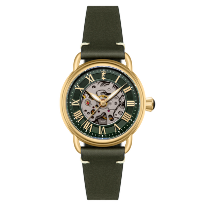 Thomas Earnshaw Men's 40mm Investigator 40 Automatic Skeletonized Dial Leather Strap Watch