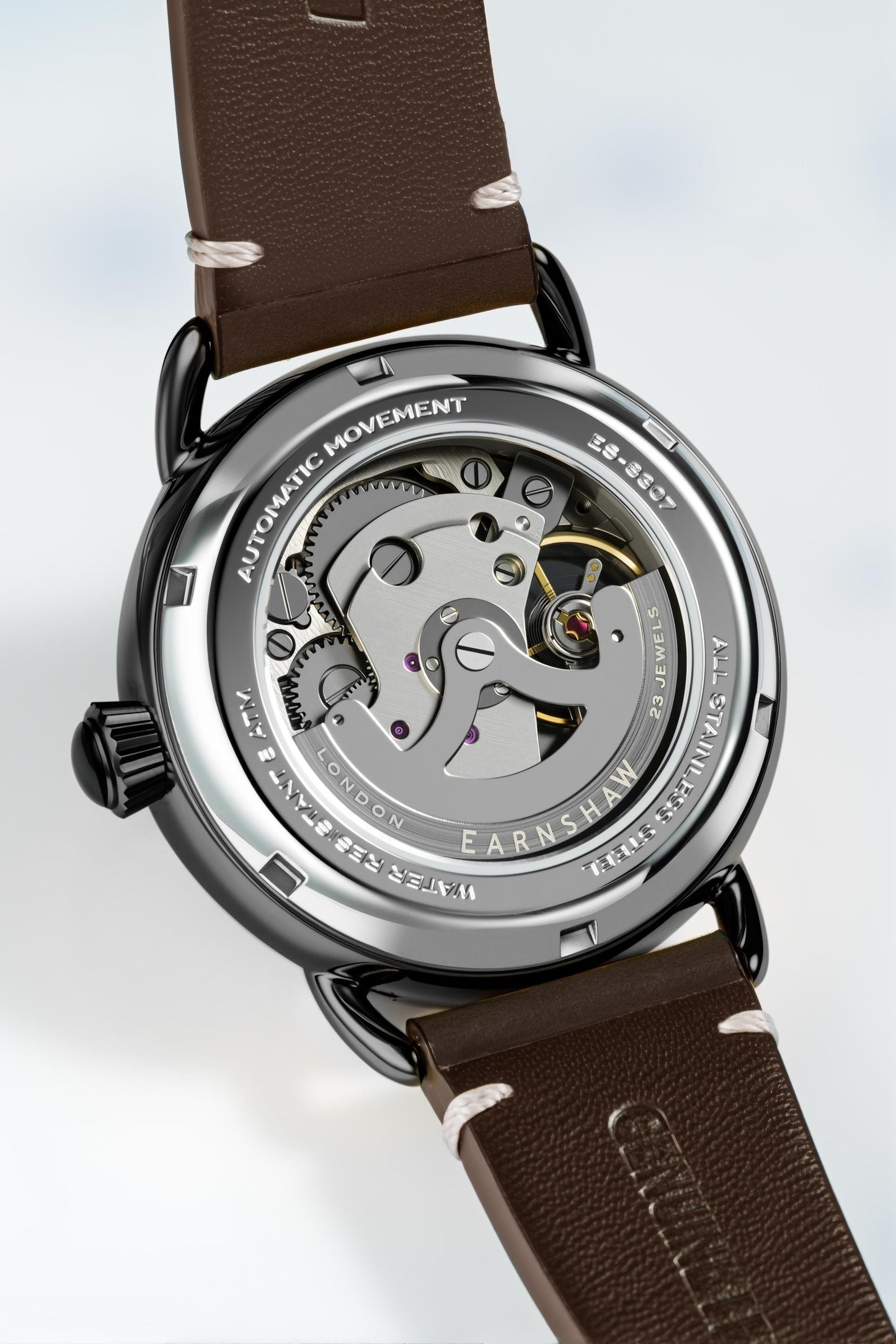 Thomas Earnshaw Men's 40mm Investigator 40 Automatic Skeletonized Dial Leather Strap Watch