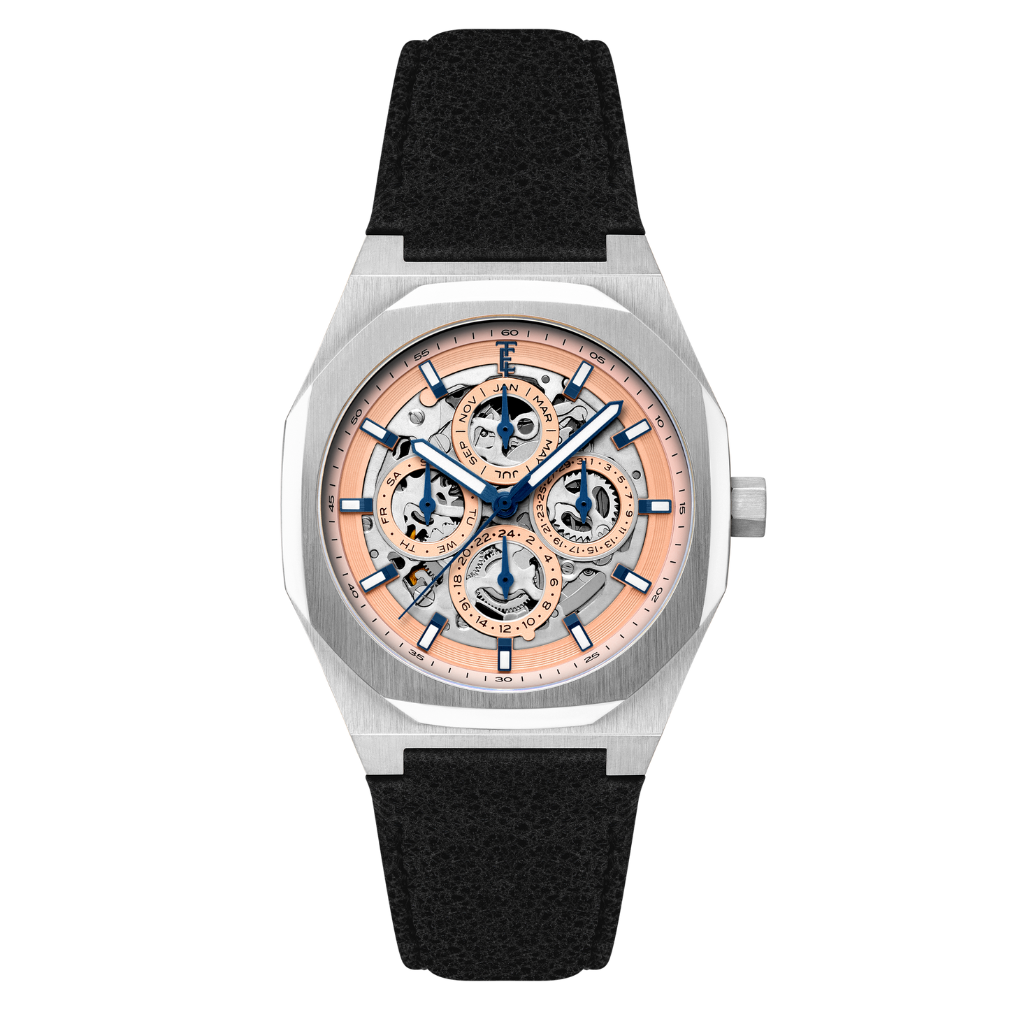 Thomas Earnshaw Men's 42mm Drake Automatic Triple Calendar Leather Strap Watch