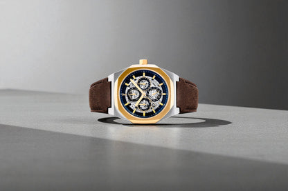 Thomas Earnshaw Men's 42mm Drake Automatic Triple Calendar Leather Strap Watch