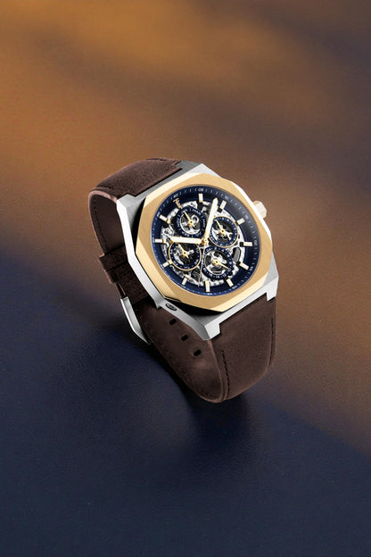 Thomas Earnshaw Men's 42mm Drake Automatic Triple Calendar Leather Strap Watch