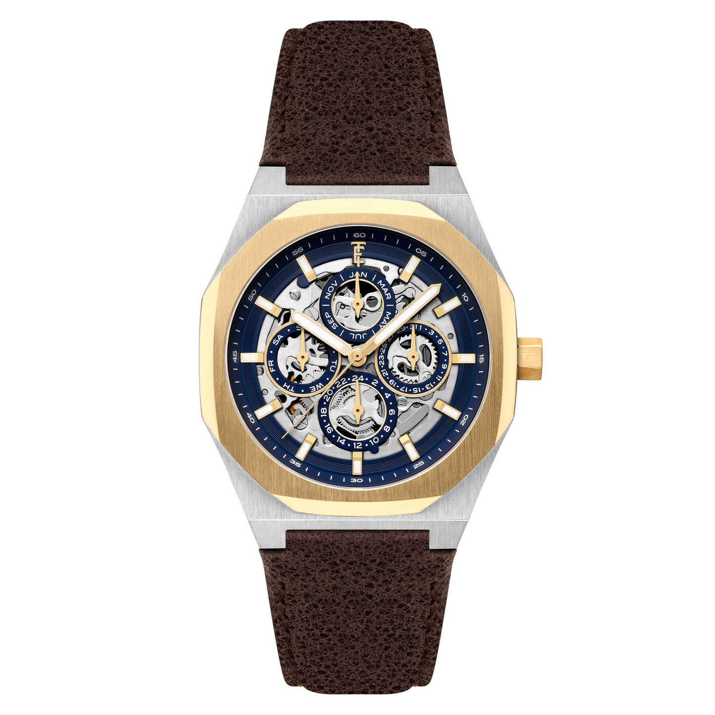 Thomas Earnshaw Men's 42mm Drake Automatic Triple Calendar Leather Strap Watch